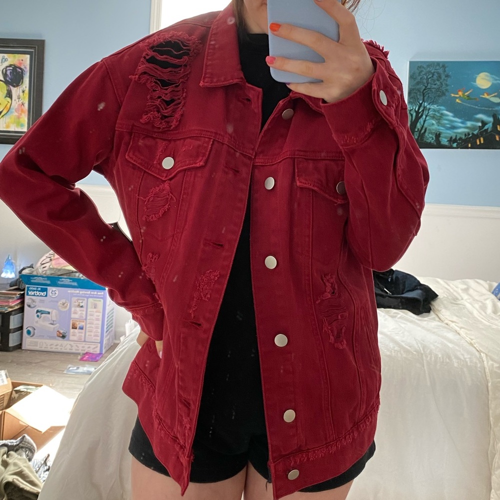 Red Jean Jacket